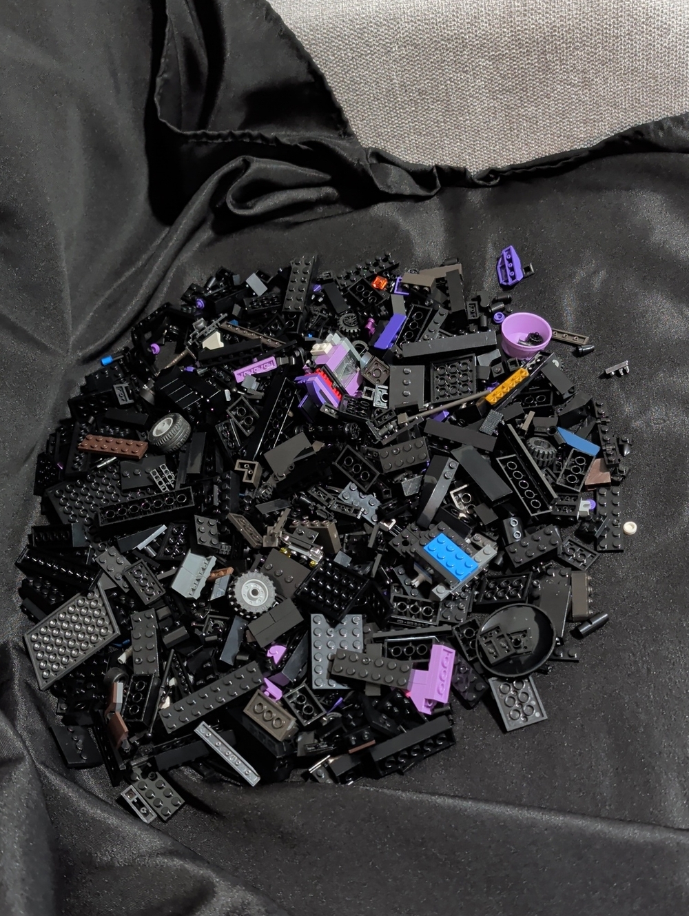 Huge Lot 2.0 Pounds Of Black and Purple Mixed Bricks